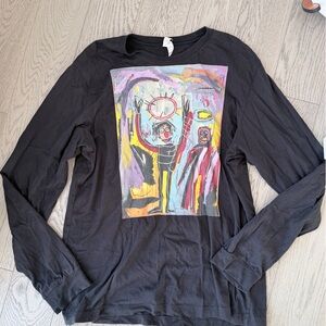 Basquiat print long sleeve men tee size XL